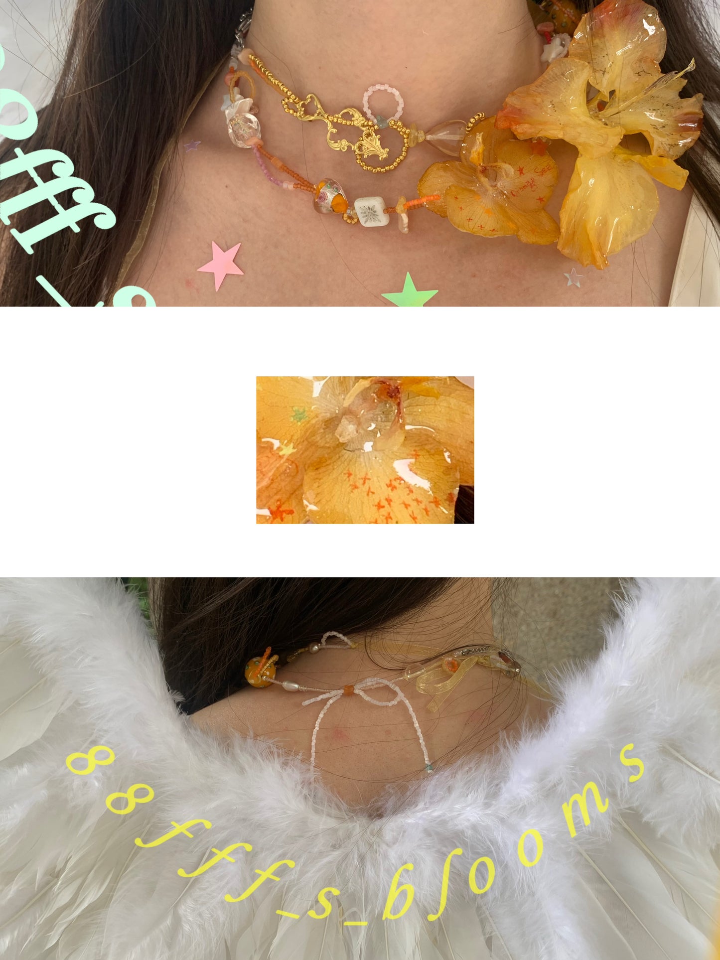 Orange soda * sword orchid necklace